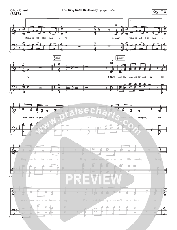 The King In All His Beauty Choir Sheet (SATB) (Matt Boswell / Matt Papa)