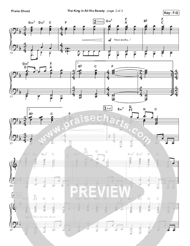 The King In All His Beauty Piano Sheet (Matt Boswell / Matt Papa)