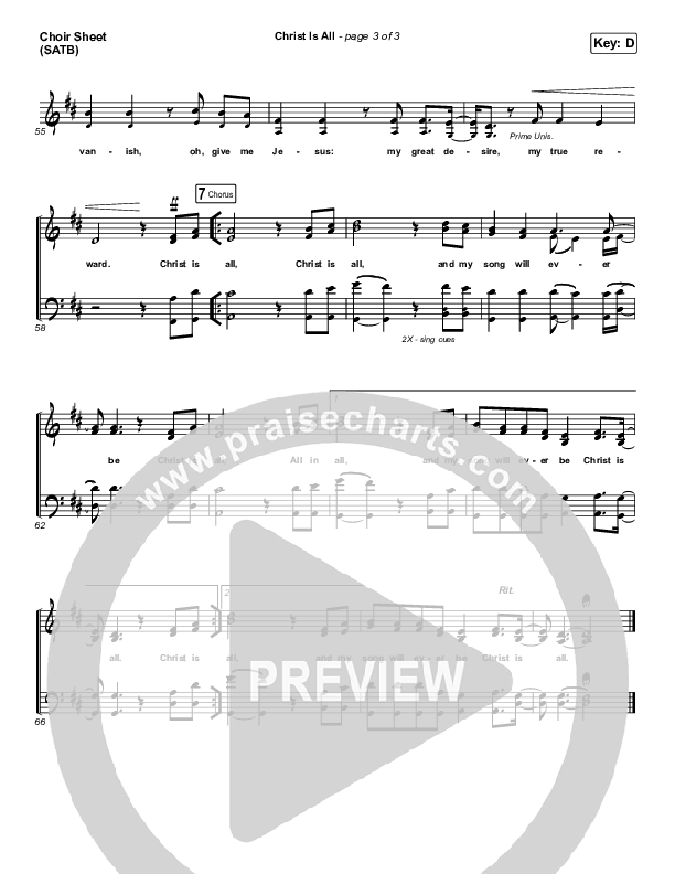 Christ Is All Choir Sheet (SATB) (Matt Boswell / Matt Papa)