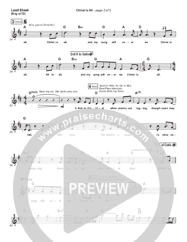 Christ Is All Lead Sheet (Melody) (Matt Boswell / Matt Papa)