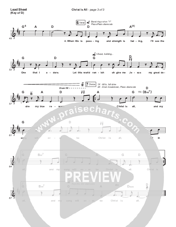 Christ Is All Lead Sheet (Melody) (Matt Boswell / Matt Papa)