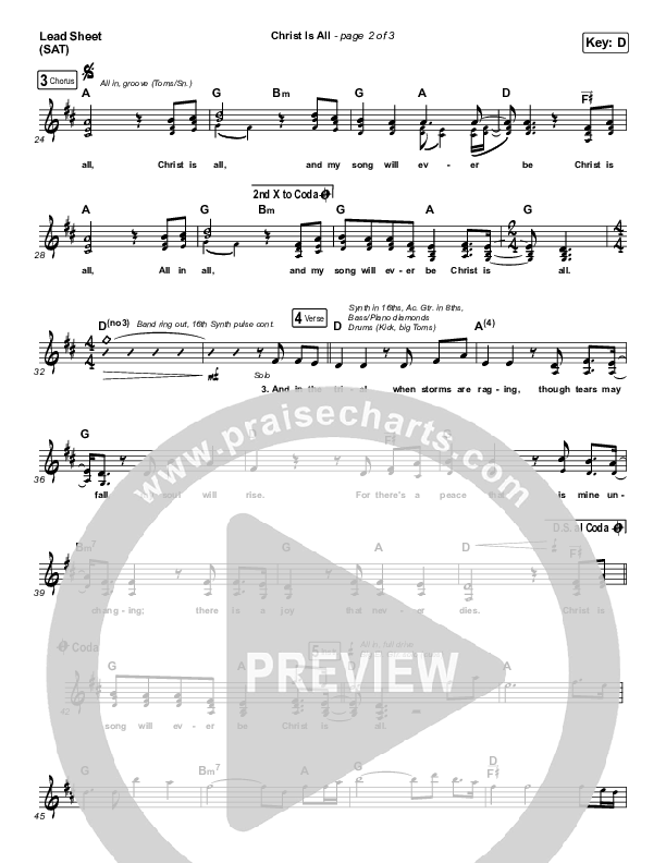 Christ Is All Lead Sheet (SAT) (Matt Boswell / Matt Papa)