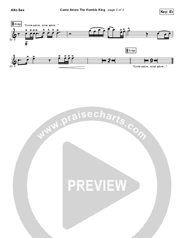 Come Adore The Humble King Alto Sax (Matt Boswell / Matt Papa)