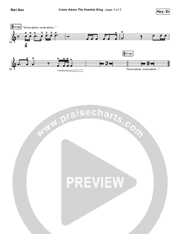 Come Adore The Humble King Bari Sax (Matt Boswell / Matt Papa)