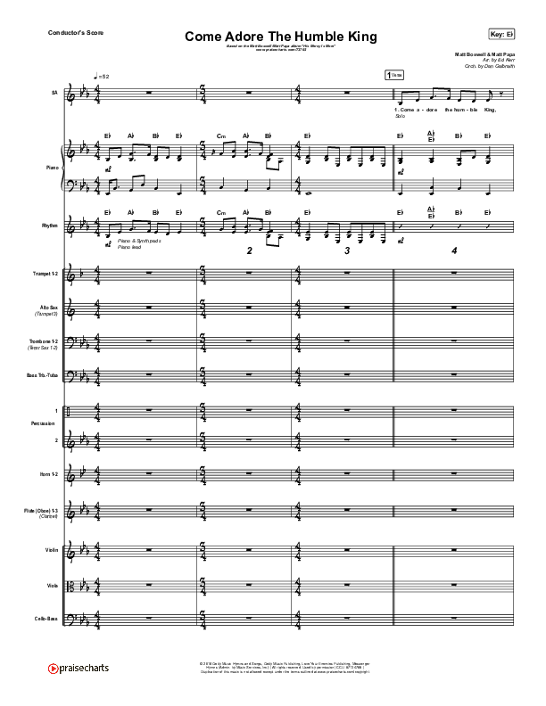 Come Adore The Humble King Conductor's Score (Matt Boswell / Matt Papa)