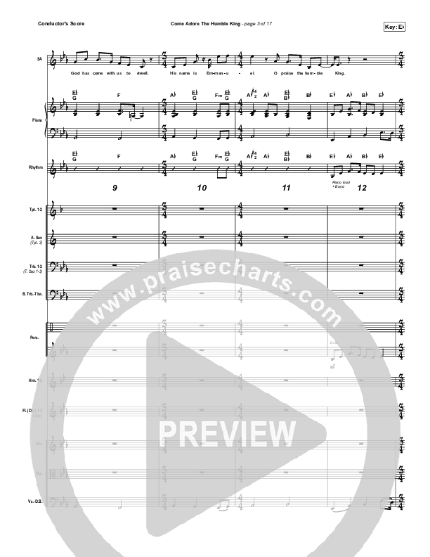 Come Adore The Humble King Conductor's Score (Matt Boswell / Matt Papa)