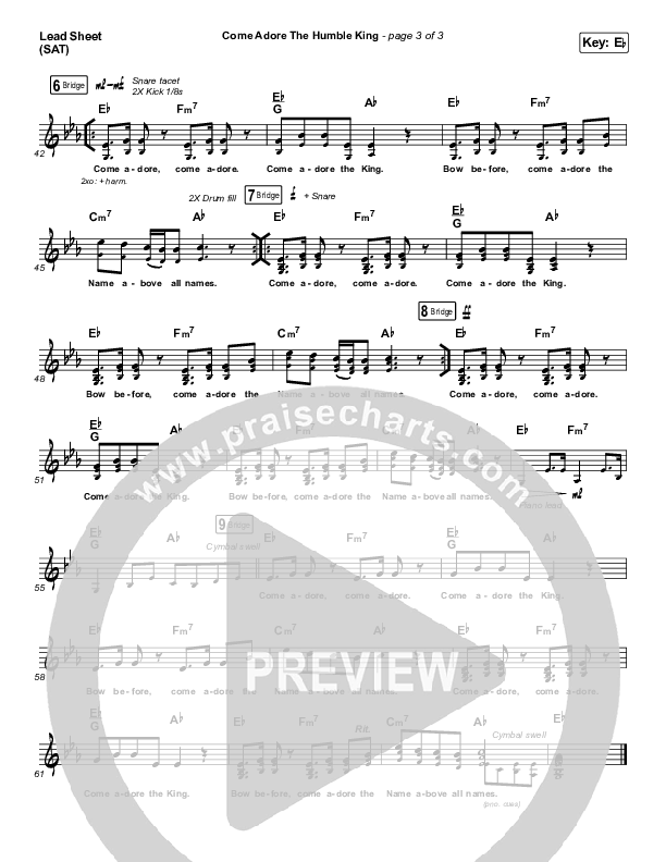 Come Adore The Humble King Lead Sheet (SAT) (Matt Boswell / Matt Papa)