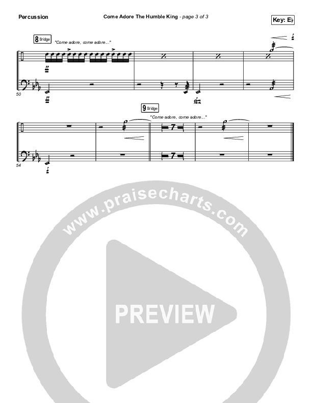 Come Adore The Humble King Percussion (Matt Boswell / Matt Papa)