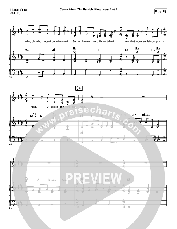 Come Adore The Humble King Piano/Vocal (SATB) (Matt Boswell / Matt Papa)