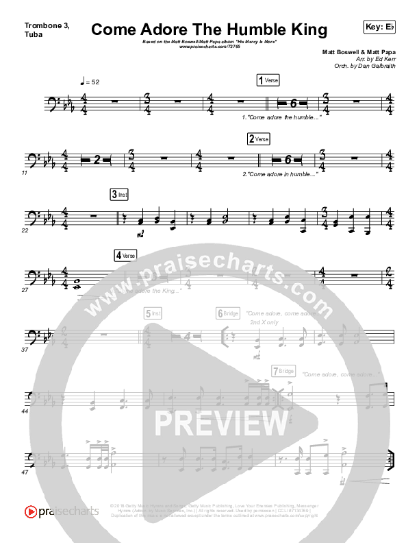 Come Adore The Humble King Trombone 1,2 (Matt Boswell / Matt Papa)
