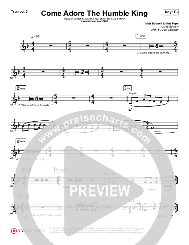 Come Adore The Humble King Trumpet 1,2 (Matt Boswell / Matt Papa)