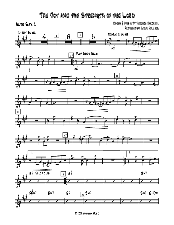 The Joy And The Strength Of The Lord Alto Sax 1/2 (Rebecca Hardiman)