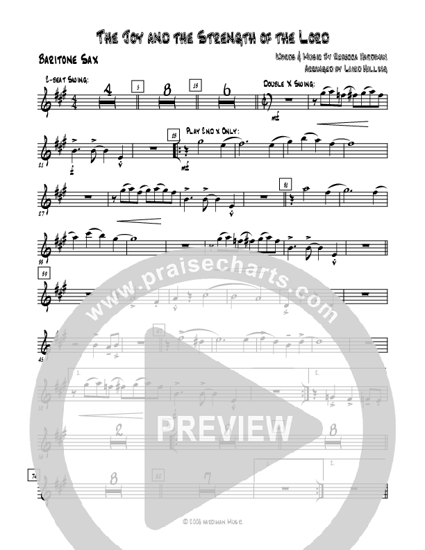 The Joy And The Strength Of The Lord Bari Sax (Rebecca Hardiman)