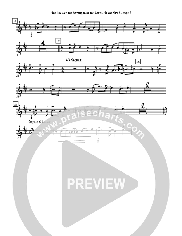 The Joy And The Strength Of The Lord Tenor Sax 1/2 (Rebecca Hardiman)