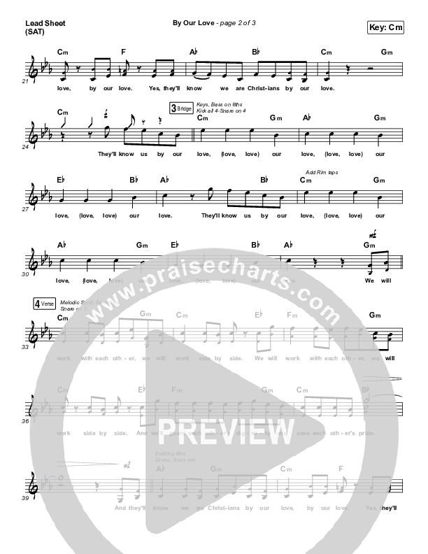 By Our Love Lead Sheet (SAT) (for KING & COUNTRY)