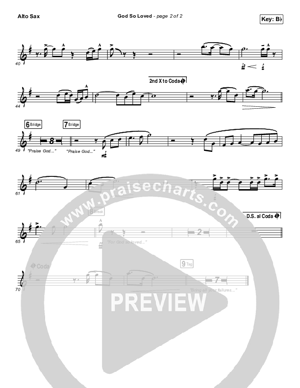 God So Loved (Live) Alto Sax (We The Kingdom)