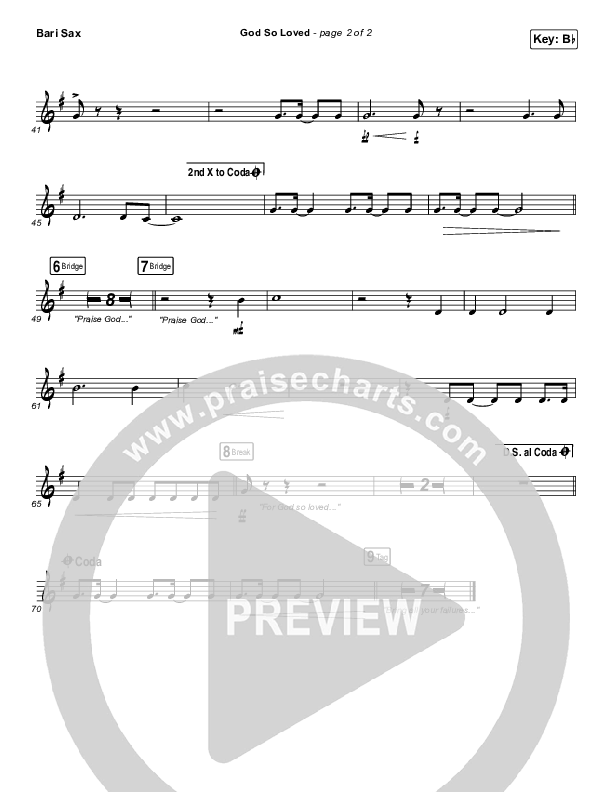 God So Loved (Live) Bari Sax (We The Kingdom)