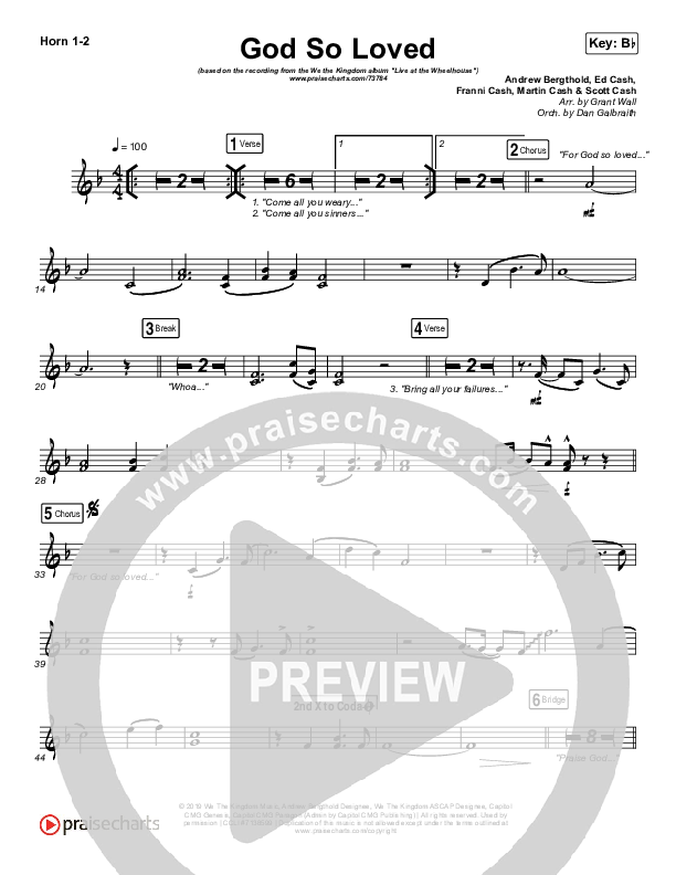 God So Loved (Live) Brass Pack (We The Kingdom)