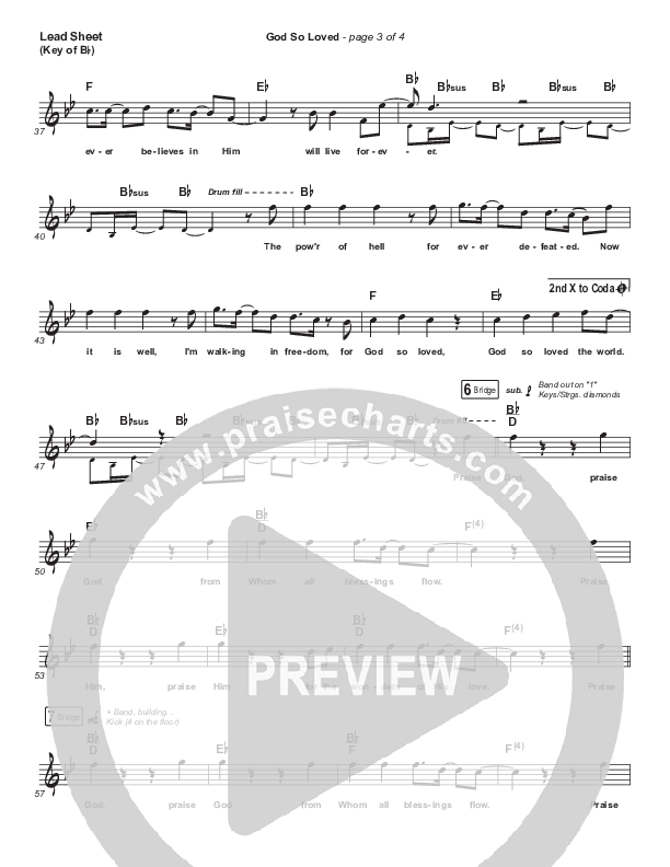 God So Loved (Live) Lead Sheet (Melody) (We The Kingdom)