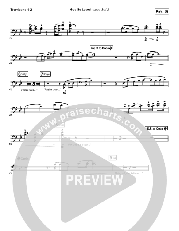 God So Loved (Live) Trombone 1/2 (We The Kingdom)