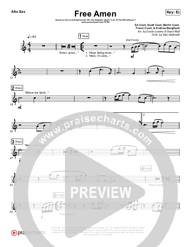 Free Amen Alto Sax (We The Kingdom)