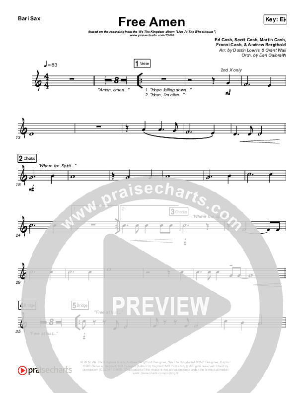 Free Amen Bari Sax (We The Kingdom)