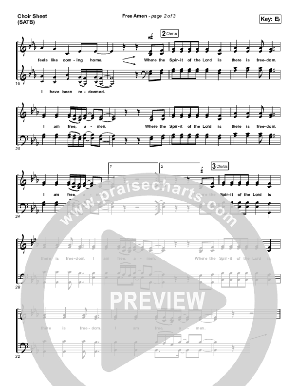 Free Amen Choir Sheet (SATB) (We The Kingdom)
