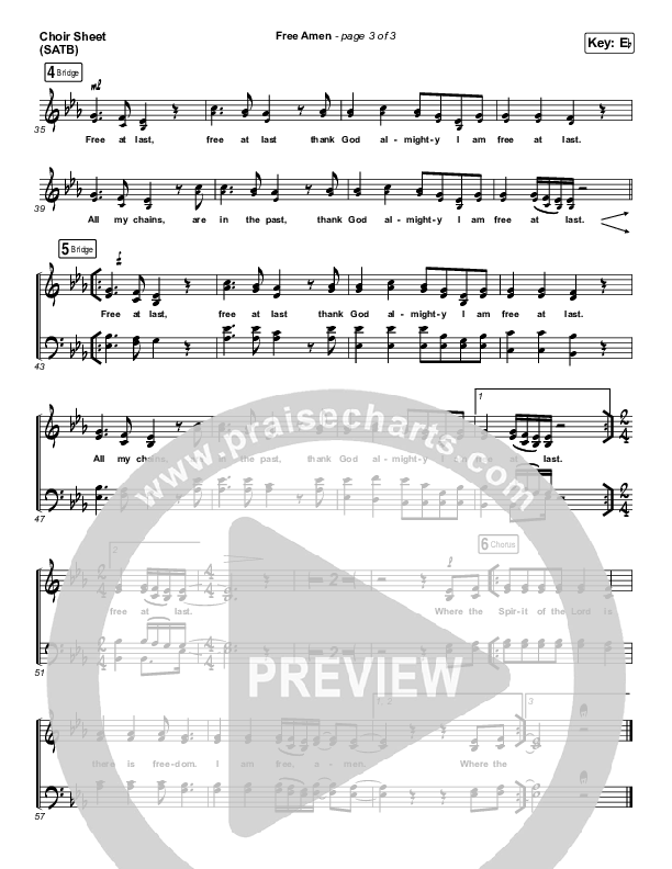 Free Amen Choir Sheet (SATB) (We The Kingdom)