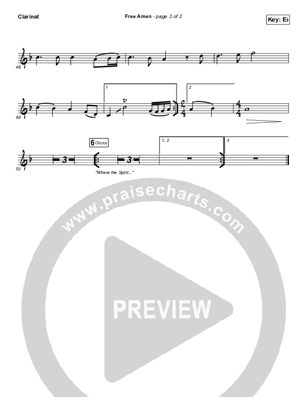 Free Amen Clarinet (We The Kingdom)