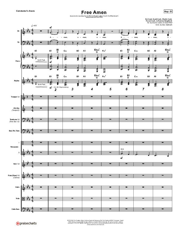 Free Amen Conductor's Score (We The Kingdom)