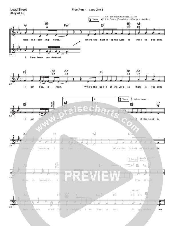 Free Amen Lead Sheet (Melody) (We The Kingdom)