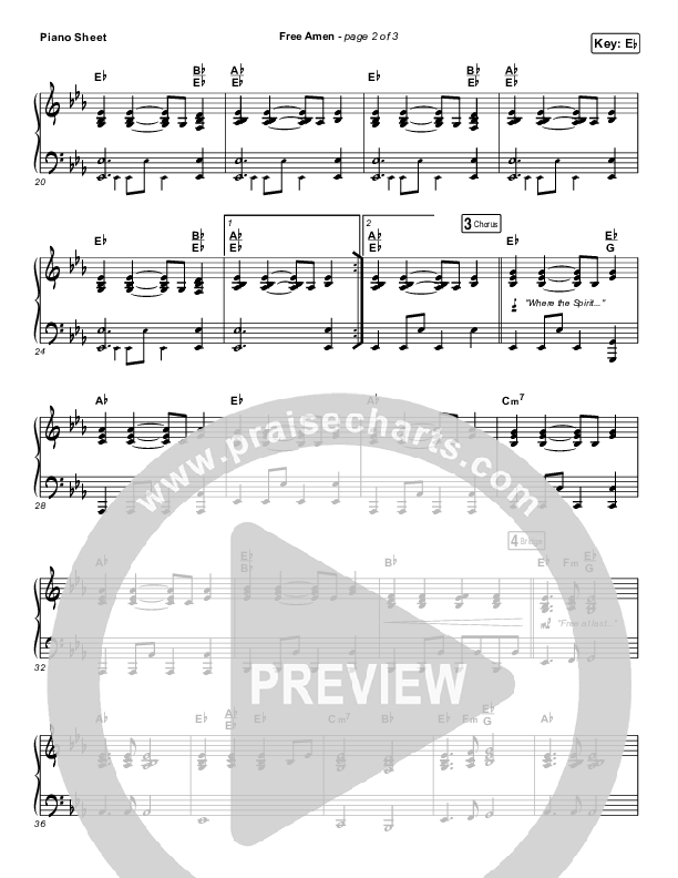 Free Amen Piano Sheet (We The Kingdom)