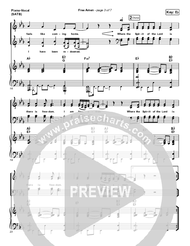 Free Amen Piano/Vocal (SATB) (We The Kingdom)