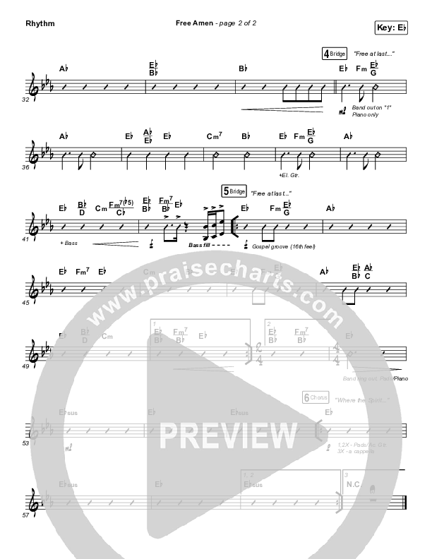 Free Amen Rhythm Chart (We The Kingdom)