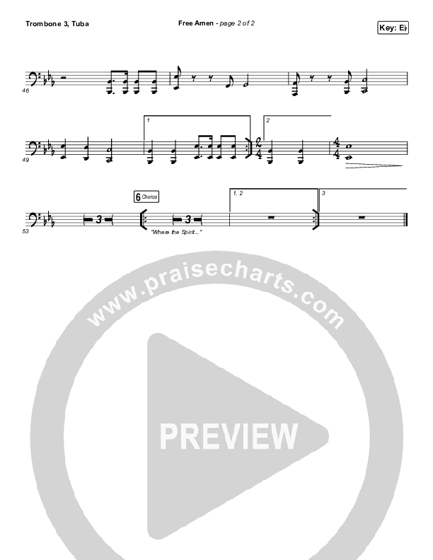 Free Amen Trombone 3/Tuba (We The Kingdom)