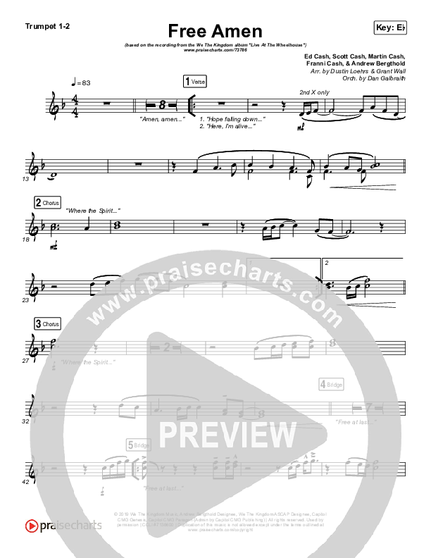 Free Amen Trumpet 1,2 (We The Kingdom)