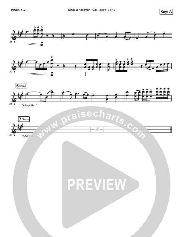 Sing Wherever I Go Violin 1/2 (We The Kingdom)
