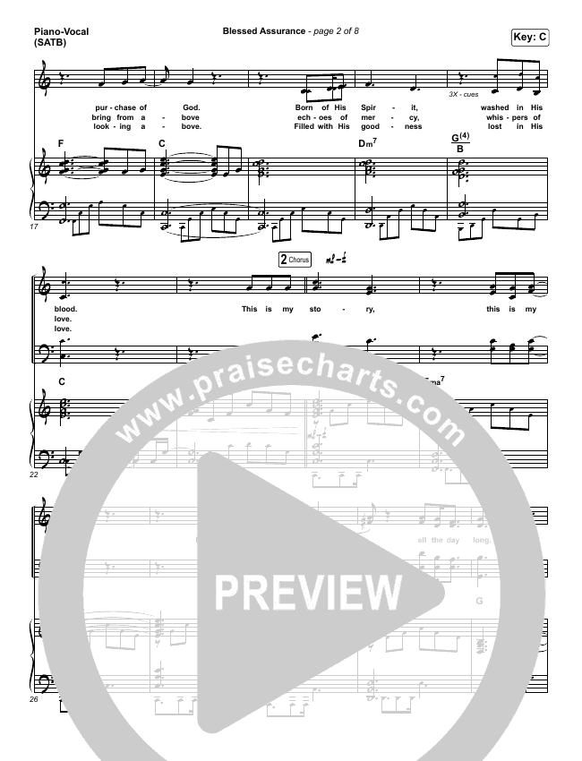 Blessed Assurance Sheet Music Pdf Jeremy Riddle Praisecharts