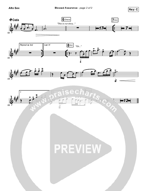 Blessed Assurance Alto Sax (Jeremy Riddle)