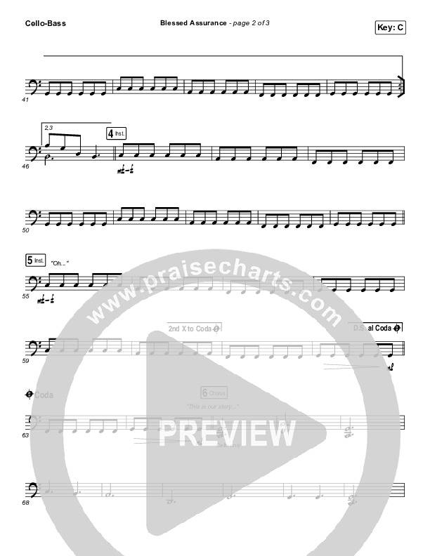 Blessed Assurance Cello/Bass (Jeremy Riddle)