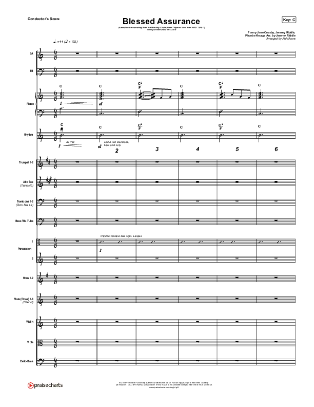 Blessed Assurance Conductor's Score (Jeremy Riddle)