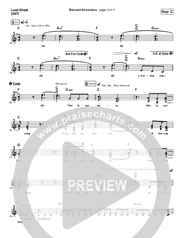 Blessed Assurance Lead Sheet (SAT) (Jeremy Riddle)