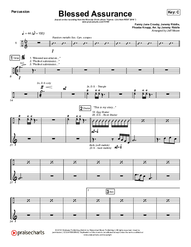 Blessed Assurance Percussion (Jeremy Riddle)