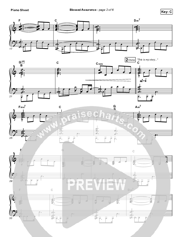 Blessed Assurance Piano Sheet (Jeremy Riddle)