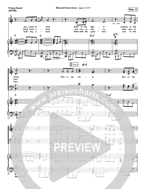Blessed Assurance Piano/Vocal (SATB) (Jeremy Riddle)