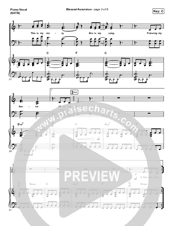 Blessed Assurance Piano/Vocal (SATB) (Jeremy Riddle)