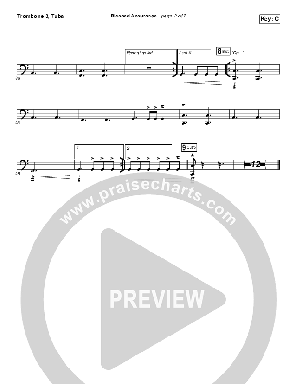 Blessed Assurance Trombone 3/Tuba (Jeremy Riddle)