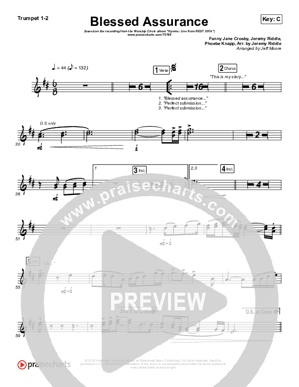 Blessed Assurance Brass Pack (Jeremy Riddle)