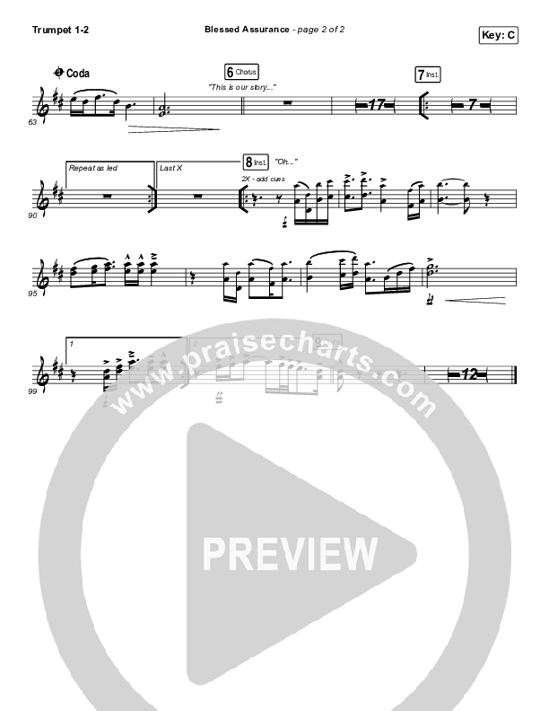 Blessed Assurance Trumpet 1,2 (Jeremy Riddle)