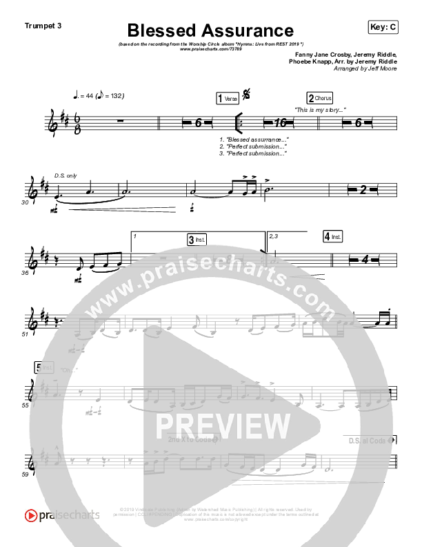 Blessed Assurance Trumpet 3 (Jeremy Riddle)